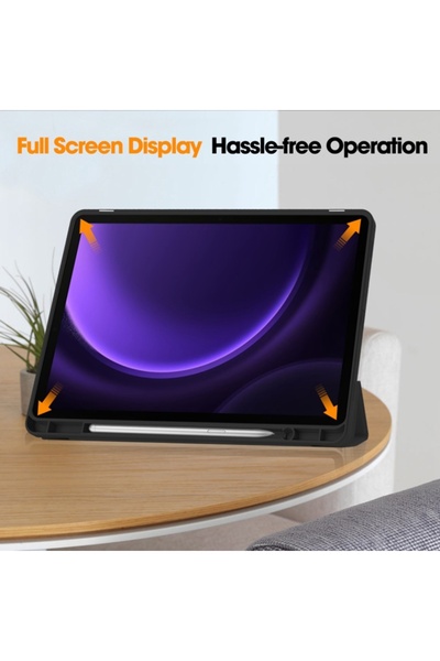 SKYDDAR INNOVATION Husă pentru tabletă Samsung Galaxy Tab S9 FE / S10 FE, Flex Trifold, set de autocolante, neagră