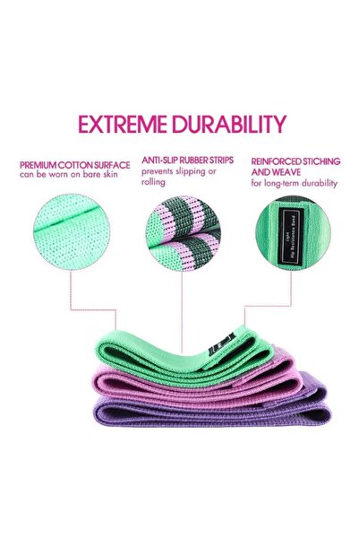 Generic 3 resistance bands for deep squats 15x3x5cm