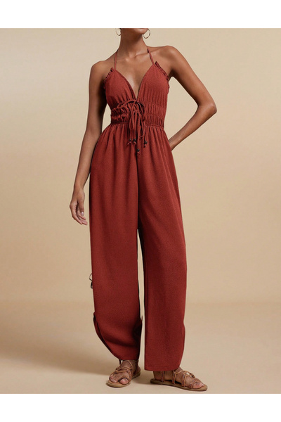 Sheya Shein long jumpsuit, red