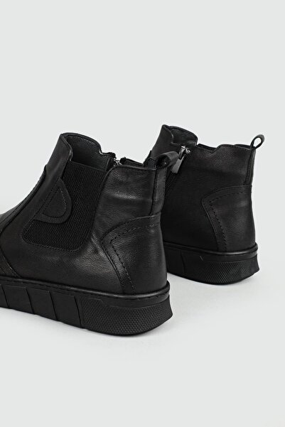 CihanShoes Guaranteed Genuine Leather Rubber Laced Non-Slip Sole Men's Short Boots 40-41-42-43-44 Size