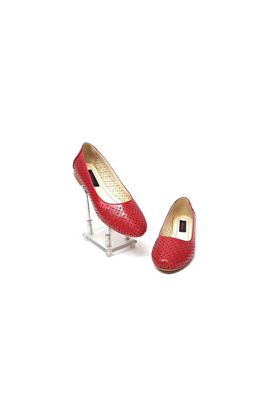 Catinca Shoes Women's leather ballerina shoes - Red - BL 5 R