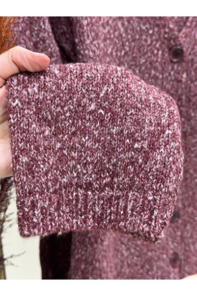 MİHRA STORE Balbina Wool Blend Knitted Sweater-Zi̇6228 Burgundy