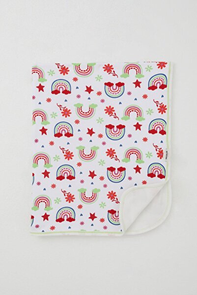 Breeze Newborn Baby Blanket Rainbow Fairy Tale Floral Pattern Standard, White