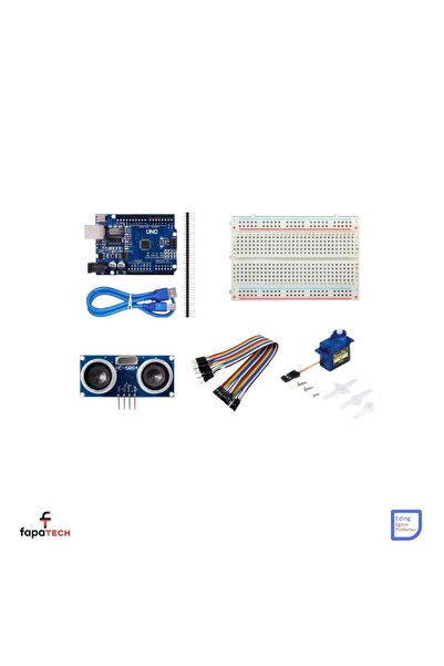 Fapatech Arduino Uno R3 Akıllı Çöp Kutusu Proje Kiti - Arduino Set Breadbord,...