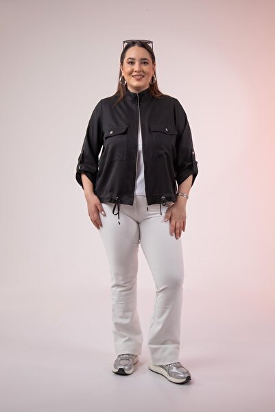 Roxxlen Μπουφάν μεγάλου μεγέθους με λαβή και λεπτομέρεια τσέπης