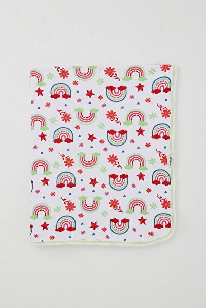 Breeze Newborn Baby Blanket Rainbow Fairy Tale Floral Pattern Standard, White