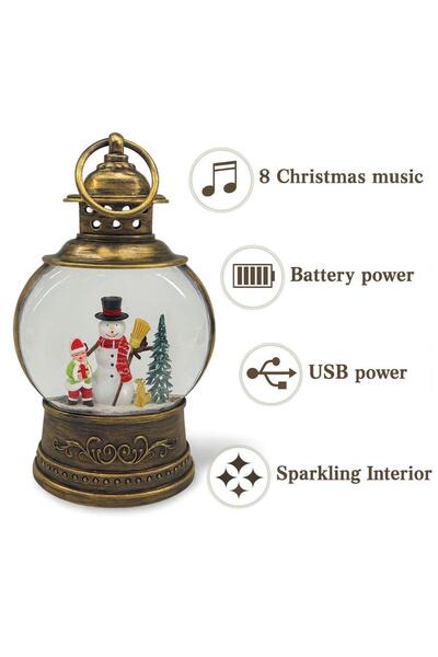 JACOM Işıklı Yılbaşı Kar Küresi Kardan Adam Temalı