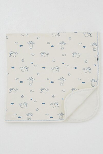 Breeze Newborn Baby Blanket Cute Sea Animals Patterned Standard, Cream