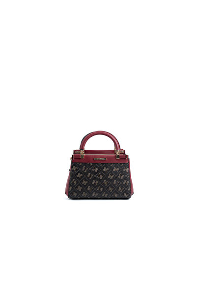 Silver Polo حقيبة كتف للنساء / البنات 1193-48067 حقيبة M178 بني أصفر-أحمر داك...
