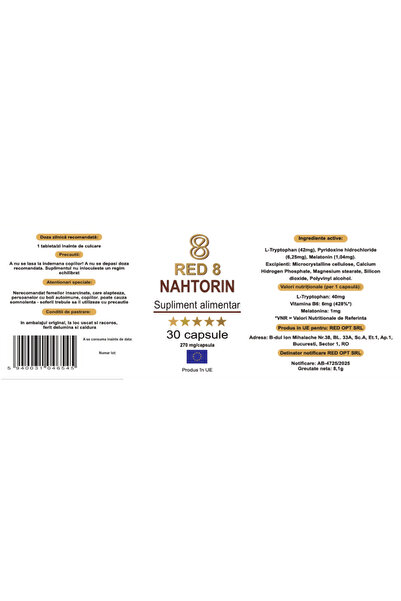 Red 8 NAHTORIN – Food supplement for sleep and relaxation, 30 capsules