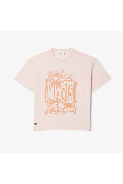 Lacoste Çocuk Bisiklet Yaka Baskılı Açık Pembe T-Shirt