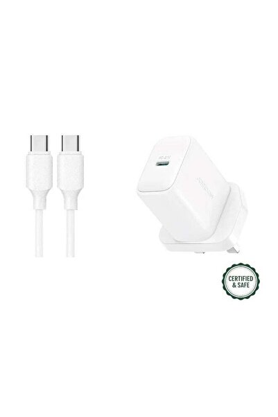 Joyroom شاحن سريع USB-C بقوة 20 وات مع كابل USB-C إلى USB-C بطول 1 متر (PD وQ...