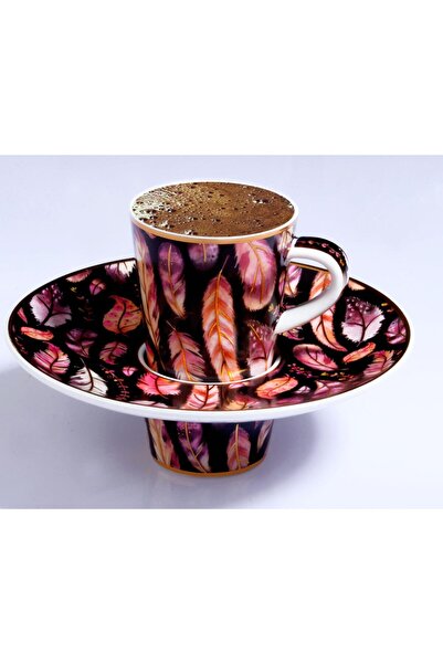 Kosova Porcelain 6-Piece Cup Set with Built-In Handle