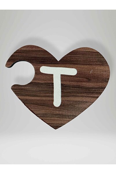 Letter T (Right Piece) – Wooden Puzzle Heart Letter Magnet – Fridge Ornament – Binary Compatible (code:1038)