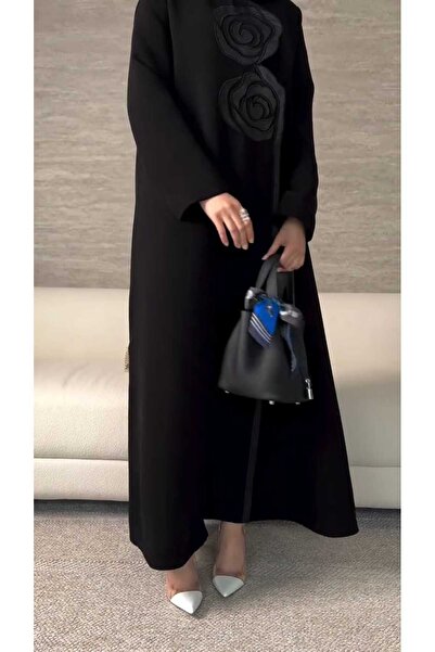 LAMSA ABAYA عباية هند كريب ملكي ربع كلوش