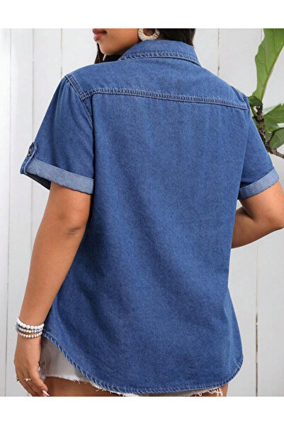 Sheya Shein Curve+ short sleeve shirt, blue