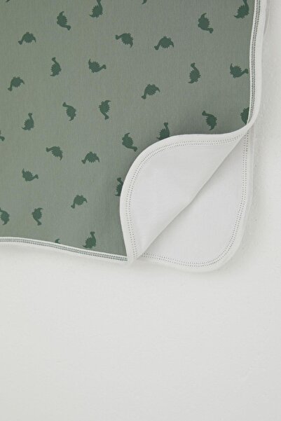 Breeze Newborn Baby Blanket Cute Baby Dinosaur Pattern Standard, Khaki Green