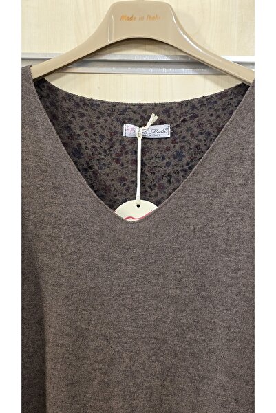 Park Moda Λεπτό πουλόβερ με απαλή υφή με μοτίβο λουλουδιών στο εσωτερικό