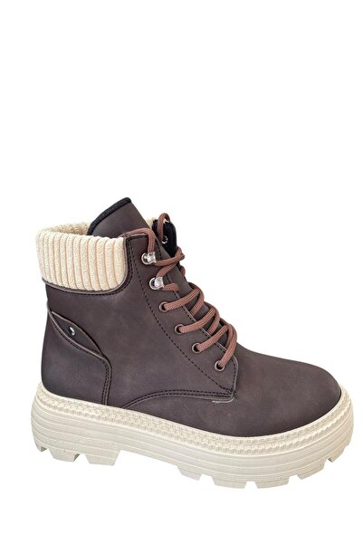 Erbaş ERBA KADIN KAHVERENGİ İÇİ KÜRKLÜ KAYMAZ TABAN KIŞLIK BOT
