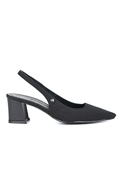 Gökhan Talay Ilya Flexible Soft Non-Slip Sole (4 cm) Black Suede Open Elastic Women's Thick Heeled a