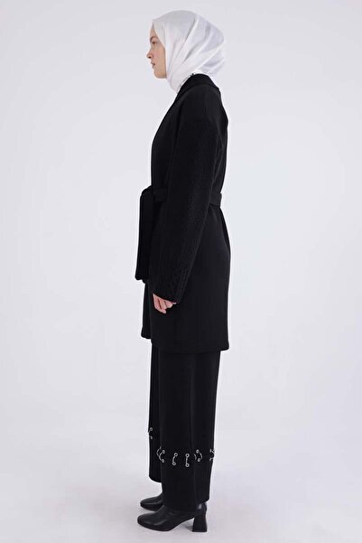 ALLDAY Knitwear Paneled Belted Comfortable Cardigan