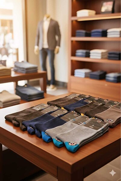 Aytuğ PAMUK SOKET ERKEK ÇORABI; ASORTİ 12'Lİ KUTU; MEVSİMLİK; 41-45