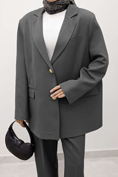 Tesettür Dünyası Dore Blazer Suit Tsd250198 Gray