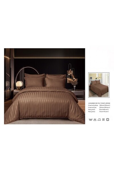 Unicorn Concept Plain double bed linen, Finet, 6 pieces, Brown