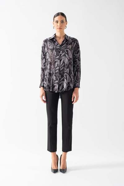 Spazio Ortolana Yanı Yırtmaçlı Patlı Salaş Gömek SİYAH