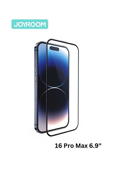 Joyroom واقي شاشة iPhone 16 Pro Max مقاس 6.9 بوصة 2.5D شاشة كاملة بحافة سوداء