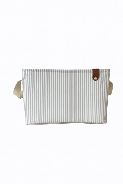 HomyJRs 6-Piece Gray Striped Multi-Purpose In-Cabinet Toy Storage Box Basket Organizer 18X22X30