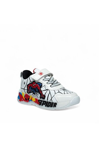 SPIDERMAN 836 Boy's White/Black Light-Up Sneaker