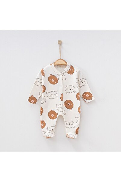 mini mia 2-Piece 100% Cotton Newborn Romper Set with Booties and Snap Fasteners