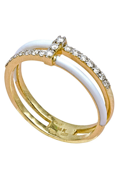 Gold Inel Aur de 14K cu Diamante