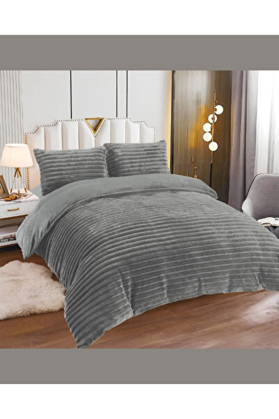 Truva Grup Cocolino Bed Linen with Elastic – 4 Piece Set, Striped Pattern, Ultra Fluffy and Warm