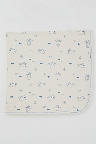 Breeze Newborn Baby Blanket Cute Sea Animals Patterned Standard, Cream