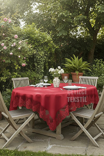 Çt Çeyizci Tekstil Sa deznom Bez brige Otporno na fleke Čipka komada Stolnjak...