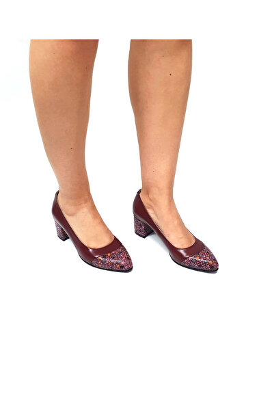 Catinca Shoes Pantofi de damă din piele naturală – Vișiniu cu pietre – A 3 BPB