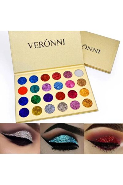 veronni 24-Color Glitter Eyeshadow Palette Sparkle Fantasy