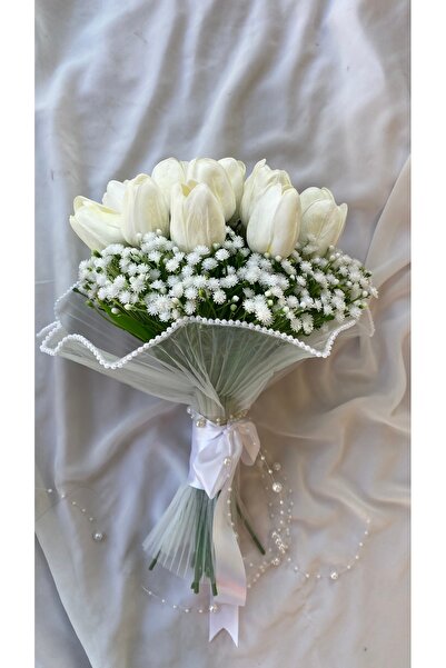 Z&B FLOWERS Gelin Buketi Gelin Çiçeği Islak Lale Nikah Çiçeği El Buketi