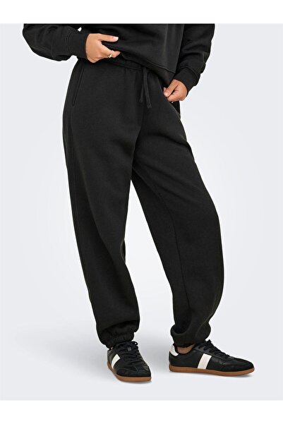 ONLY ONLBEST LIFE CUFF PANT SWT NOOS Γυναικείο Μαύρο Φούτερ - 15357504