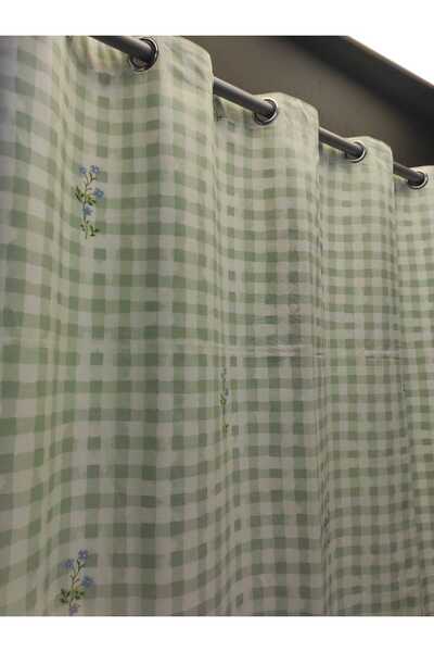 Evcimenhome Thermal Lined Linen Rustic Curtain with Eyelets Metal Rings 170Cmx225Cm Poti