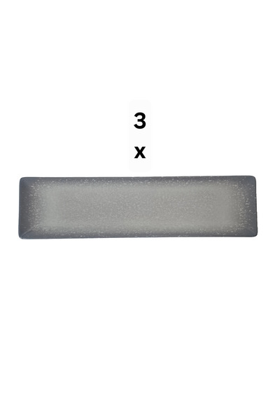 Cesiro Set of 3 ceramic serving trays, 30.5×8 cm, White/Grey