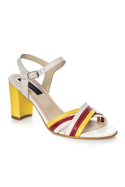 Catinca Shoes Women's sandals made of genuine leather – White with Red and Yellow – S 3 ARG