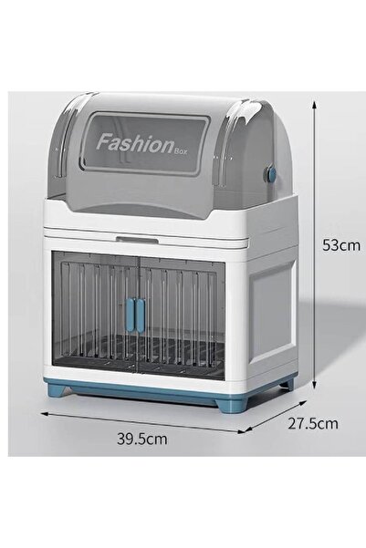 NKX صندوق تخزين أطباق وأوعية المطبخ من طبقتين مع غطاء - رف أدوات مائدة مقاوم للغبار وقابل للتصريف