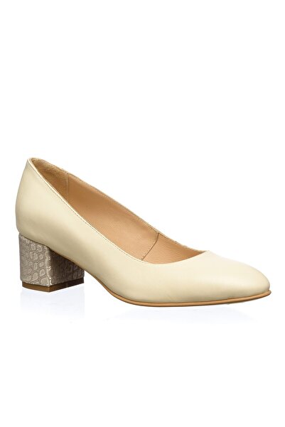 Catinca Shoes Pantofi de damă din piele naturală – Toc bej cu pebble – A 6 BP