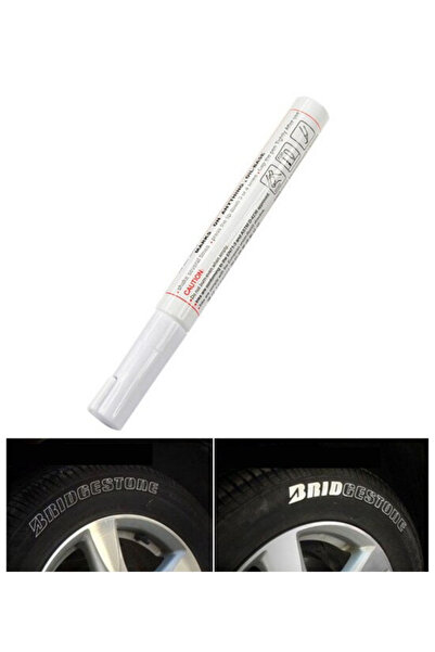 Rukye Shop Oto Araç Lastik Yazma Kalemi Beyaz Lastik Boyama Suya Dayanıklı Lastik Yazı Kalemi