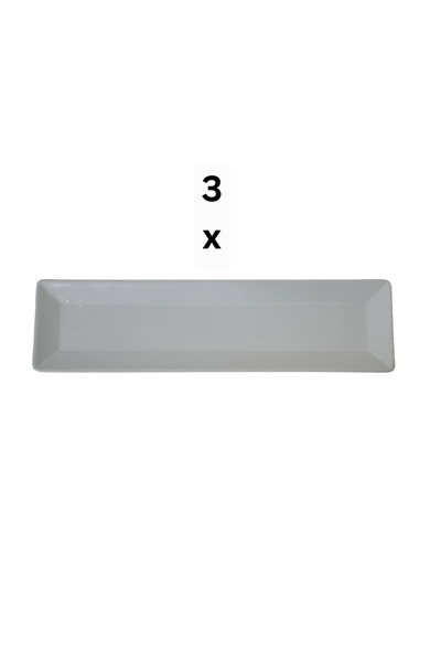Cesiro Set 3 ceramic serving trays, 30.5×8 cm, Matte White