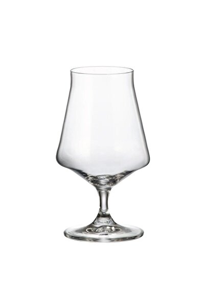 BOHEMİA CRYSTAL Set of 6 Crystal Bohemia Cognac Glasses 365 ml - Transparent
