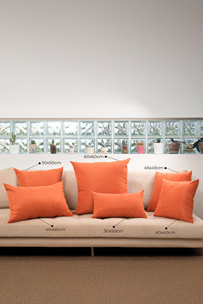 ASDİVA Cozy Suede Textured Plain Punch (Panç) Decorative Throw Pillow Cover with Optional Sizes - Tile